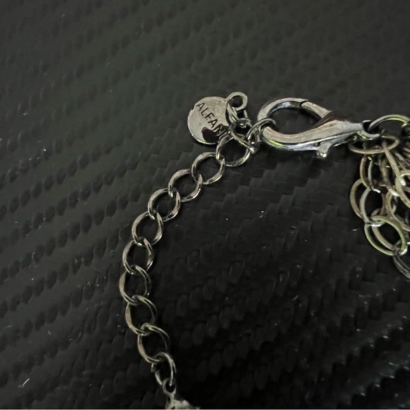 Alfani Multi Strand Necklace Oval Shaped Chain Link Layered Silver Tone - Picture 5 of 6